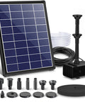 6.5W Solar Fountain Pump For Bird Bath No Fuss Easy Setup Multiple Nozzles Water Feature For Garden Yard And Small Pond Sun Powered