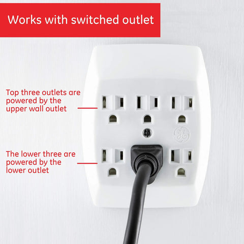 Turns Two Outlets Into Six Power Outlets With A 3 Pack 6 Outlet Wall Tap Grounded 3 Prong Adapters Secure Install UL Listed White