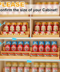 Expandable Bamboo Can Rack Organizer For Pantry With Three Tier Telescopic Design Holds Twenty Four Soda Cans Space Saving kitchen dimensions shown