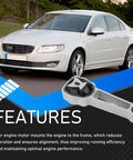 Premium Engine Motor Mount For Volvo XC60 S80 S60 V60 2010 2016 mounted next to a sleek white car on a road.