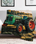 Farm Tractor Flannel Throw Blanket 60 By 80 Inches Extra Soft Cozy And Lightweight Plush Throw for Couch with tractor design.