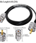 RG58 UHF Coax Extension Cable From Male To Female Killer Low Loss PL 259 Jumper For CB And Ham Radios 6.6 Ft Long