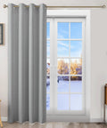 Totally Blackout Flame Resistant Curtain With NFPA 701 Safety, 52 By 84 Inches, Light Gray installed in living room