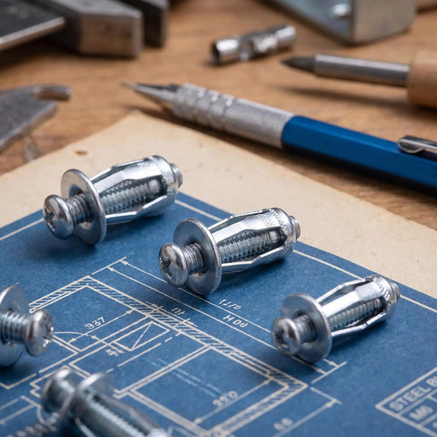 35 Piece Expansion Screws And Petal Nut Kit M4 M5 M6 For Hollow Walls Plasterboard beefy metal fasteners on blueprint