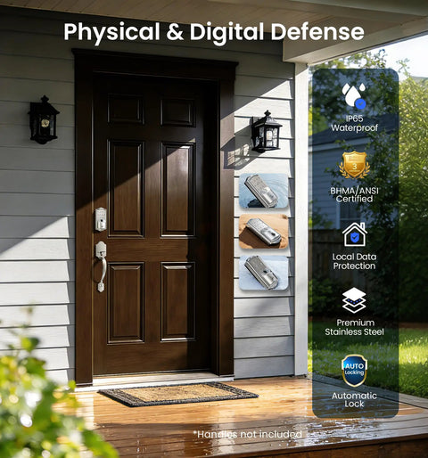Lightning Fast Built In Wifi Smart Lock With Instant Fingerprint Access And Remote App Control Keyless Deadbolt Zero Fuss Setup Straight Into Your Wifi Smooth Satin Nickel Finish