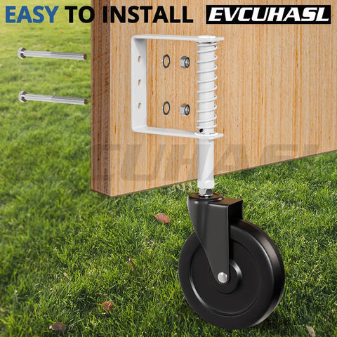 Spring Loaded Gate Caster Wheel 5 Inch Tough As Nails Heavy Duty Gate Wheel With 360 Degree Swivel For Outdoor Wooden Gates