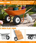 Flat Free 4.10/3.50-6 Replacement 12 Inch Wheel With 1 In. Axle Bore on garden cart with cat