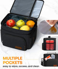 Premium 9 Liter Soft Sided Cooler Bag With Leak Proof Design Keeps Your Grub Fresh All Day showing fresh fruits in water.