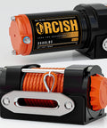 12V 3500Lbs Waterproof Electric Winch Kit For ATV UTV And Truck With Synthetic Rope close-up of spool and motor casing
