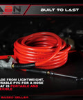 50 Foot 3 By 8 Inch Air Compressor Hose 300 PSI Heavy Duty Lightweight PVC Flex coiled, with air chuck visible