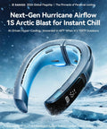 AI Neck Air Conditioner With True Micro AC System AICE LITE MAX 2026 Portable Neck Cooler in icy outdoor setting