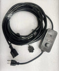 Kick Back In Style With This Heavy Duty 50 Ft Outdoor Extension Cord Packing Multiple Outlets Handy Remote Control And Reliable Dusk To Dawn Light Timer with black cord and timer.
