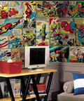 Marvel Hero Peel And Stick Wall Mural Dope 10.5 Ft By 6 Ft Easy Spray And Stick Install No Glue Needed Reusable Vinyl Wall Art for kid rooms.
