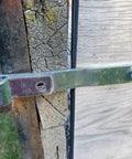 Eight Inch Heavy Duty Strap Hinge Pair Real Deal Galvanized Steel built different for wood fences mounted on wooden gate.
