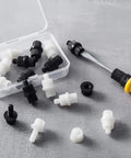 16 Pairs Nylon License Plate Screws Bolts Nuts Fasteners Kit For Motorcycle And Bike Cover Plates Holder Durable Nylon Fasteners For Easy Installation with screwdriver