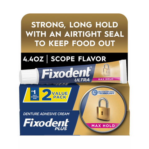 Ultra Max Hold Denture Adhesive That Delivers All Day Hold With One A Day Application Keeps Food From Getting Between Dentures And Gums