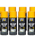 Big Gap Filler Expanding Insulating Foam Sealant Spray Works Like A Champ And Plugs Wide Gaps With No Sweat Relaxed Homeowner Favorite Quick Straw Fixture Rapid Cure Formula 12 Oz Cans 8 Pack Warm Cream displayed in a group.