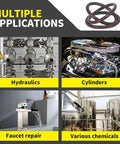 Viton O Ring Assortment Kit With 30 SAE AS568 Sizes Fluorocarbon O Rings for hydraulics, cylinders, faucet repair applications.