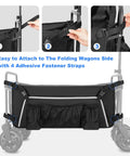 Grab And Go Side Pocket For Folding Wagons With Reflective Strip And Mesh Pouch Built For Umbrella And Small Accessories