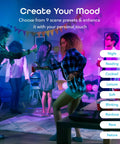 People dancing in a room with colorful lights, showcasing BR30 Smart LED Bulb With WiFi Multicolor RGB Dimmable And Energy Efficient 16 Million Colors Works With Alexa And Google Assistant Hands Free Voice Control A No Brainer For Living Room Or Bedroom 4 Pack.