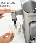 Pod and Grounds Single Serve Coffee Maker With Built In Milk Frother 56 Oz Reservoir K-Cup Pod Compatible