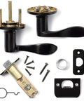 Heritage Lever Passage Set In Aged Oil Rubbed Bronze Pro Grade Contractor Pack (6 Pack) hardware layout