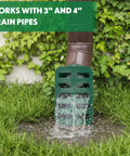 Angled Lawn Drain Grate 2 Pack, 4 Inch Green Yard Drainage Grate For Sump Pump Discharge And Downspout Extensions installed
