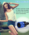 Woman watering garden with hose; 16 Piece Garden Hose Quick Connector Set Three Quarter Inch Plastic Fittings For Male And Female Ends With Faucet Adapters And 10 Rubber Gaskets Ultra Handy No Fuss Kit For Easy Leak Free Watering And Quick Repairs