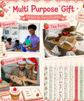 Collage showing 108 Pink Strawberry Themed Retractable Ballpoint Pens Bulk Set With 9 Styles, gifts, and holiday scenes.