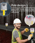 Worker installing Solar Powered 360 Degree Strobe Warning Light With Auto On Off For Construction Sites on roadside pole