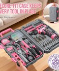 Pink 8V Cordless Drill Set For Home DIY Projects A Handy Workhorse USB Rechargeable Tool Kit with secure-fit case and tools