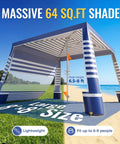 8 X 8 Ft Pop Up Beach Canopy Tent For 6 To 8 People With UPF 50 Plus Sun Protection Sidewall Wind Resistant Frame Reinforced Structure Portable Shelter With Carry Bag Easy Beach Shade on beach and grass