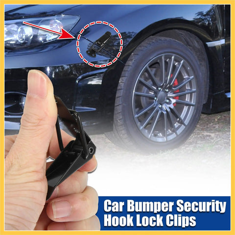 Universal Car Bumper Security Hook Lock Clips Quick Release Fasteners 80x28mm 2pcs shown with car wheel in background