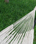 Close-up of Mayan Style Handwoven Rope Hammock For Two With Carry Bag Cozy 120 Inch Long By 67 Inch Wide Bed 500 Pound Capacity