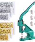 Heavy Duty Hand Press Eyelet Grommet Kit With 3 Dies 0 2 4 And 3000 Grommets In 6mm 10mm 12mm Silver And Gold Includes Rolling Base