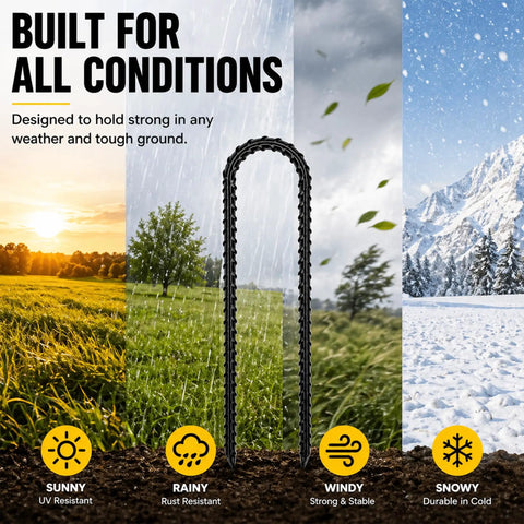 Heavy Duty Trampoline Stakes Anchors 12 Inch Ground Anchors With T Hook 8 Pack for all weather conditions