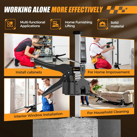 Labor Saving Arm Jack Handle 12 Inch for Furniture Lifts and Drywall Tile Work, Heavy Duty 330 Lb Capacity used in installations