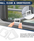 Total Win Window Screen Pull Tabs 30 Pack Universal Replacement Handles Frosted Clear grips on a window screen during installation.