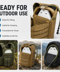 Three backpacks with 50oz Hydration Bladder Water Reservoir For Outdoors, Slim Hydration Pack Liner With Modular Webbing.