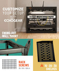 Heavy Duty 10U Open Frame Server Rack Packing Badass Airflow And A No Sweat Diy Build, Comes With Dual Vented Shelves And Every Rack Screw Your Rig Demands For Sweet Networking Gear, side view with mounted devices.