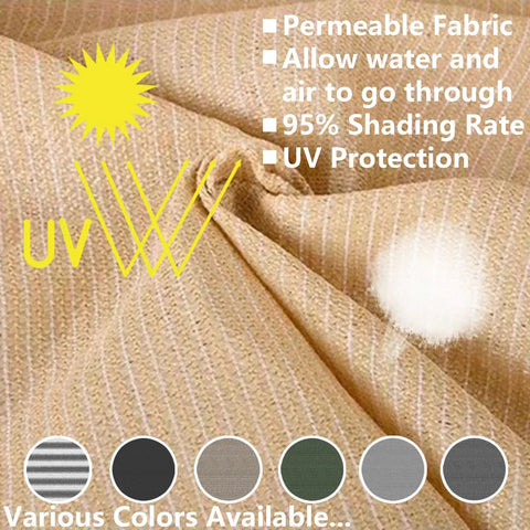 4x10 Black Balcony Privacy Screen Fence Cover with UV protection, close-up of weatherproof, breathable shade cloth material.