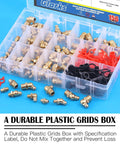 156 Piece Metric And SAE Hydraulic Grease Fittings Kit With Brass Zerk Nipples in plastic case