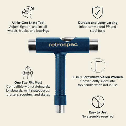 Upkeep Skateboard Multi Tool With Allen Wrench And Phillips Head Driver Compact Maintenance Kit for Skateboards and Roller Skates
