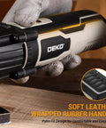 Hardcore 2.5 Amp Oscillating Multi Tool Corded Electric Workhorse With Sick 3000 To 22000 RPM Output Six Variable Speeds And An Ergonomic Soft Grip Handle showing comfortable rubber handle.
