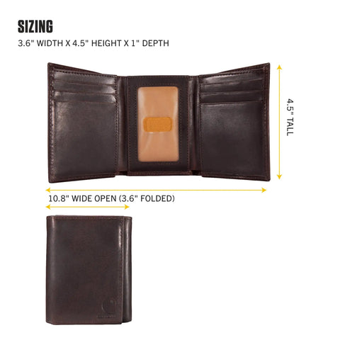 Oil Tan Leather Wallet For Men Durable Full Grain Leather Front Pocket Bi Fold Or Trifold Styles RFID Blocking And ID Window
