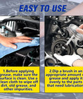 Steps for applying All-Purpose Lithium Grease 60ml with Brush; cleaning surface and applying grease to gears using brush