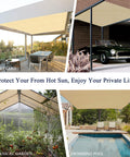 90% UV Blocking Outdoor Sun Shade Cloth For Pergola And Deck, 6 By 6 Feet, Wheat Color, covering terrace and carport