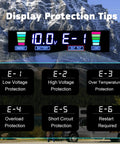 Display screen showing 10.0V, battery indicators, and protection tips for Dead Simple 3000 Watt Power Inverter With 6000 Peak Surge.