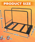 Heavy Duty Folding Table Cart With 5 Inch Swivel Locking Wheels Portable Black Table Rack For 60 Inch Round Tables Ideal For Garage Home Warehouse Parties And Event Venues showcasing size and design.