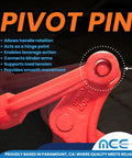 Pivot pin close-up of Heavy Duty Lever Snap Binders For Flatbed Trailers One Half To Five Eighths Inch Grade Seventy Transport Chains.